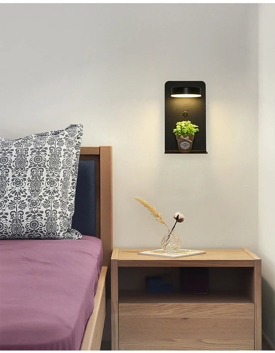 Led Wall Lamp Modern Simplicity Interior Wall Light Bedroom Night Lamp Bedside Lamp LED Light with Usb Mobile Phone Charging