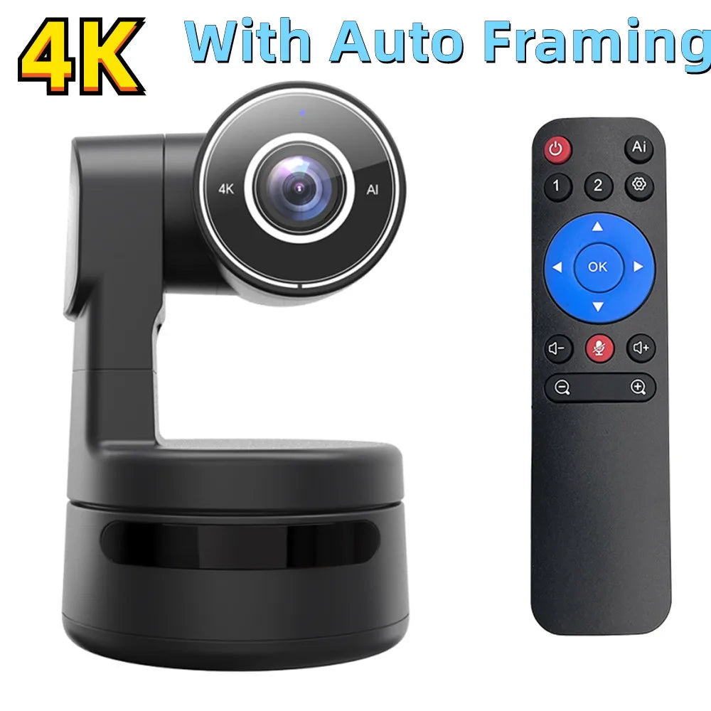 4K PTZ Webcam with AI Framing