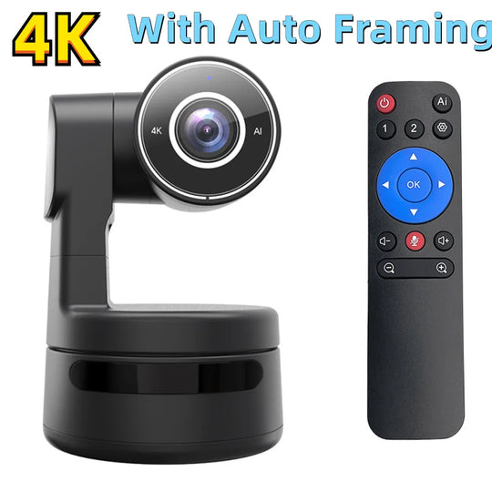 4K PTZ Webcam with AI Framing