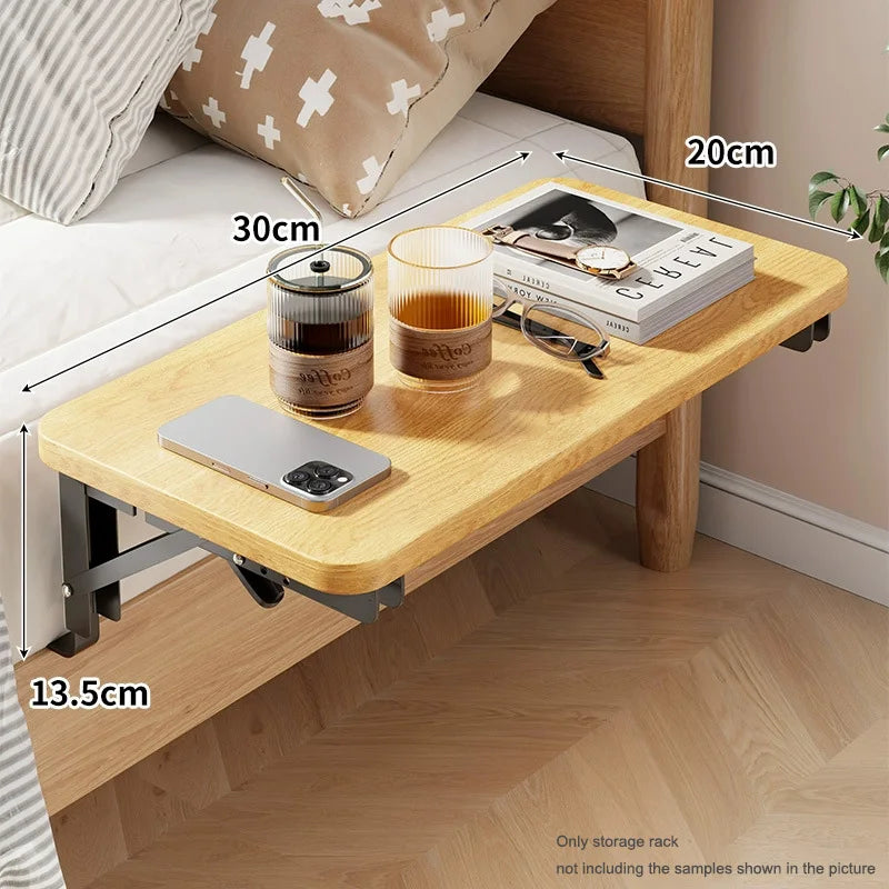 Foldable Collapsible Organizer Attachable Bedside Shelf Table Under Bed Mat Dorm Bunk Bed Storage for College Space Save