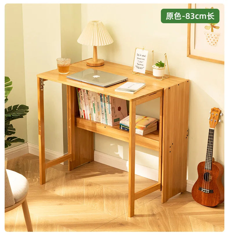 Folding Desk Computer Table Office Desk Student Home Small Desktop Solid Wood Bedroom Bedside Writing Workstation