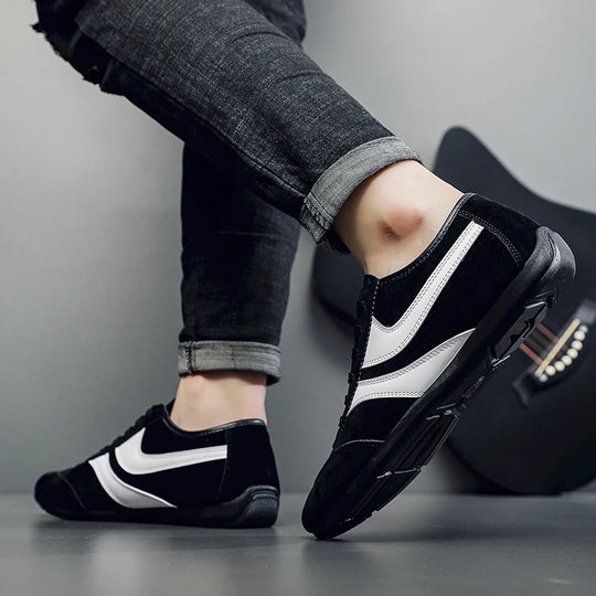 Fashion Men's Casual Sneakers Comfortable Non-slip Male Walking Running Shoes Breathable Lightweight Slip-on Suede Casual Shoes