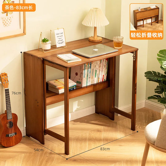 Folding Desk Computer Table Office Desk Student Home Small Desktop Solid Wood Bedroom Bedside Writing Workstation
