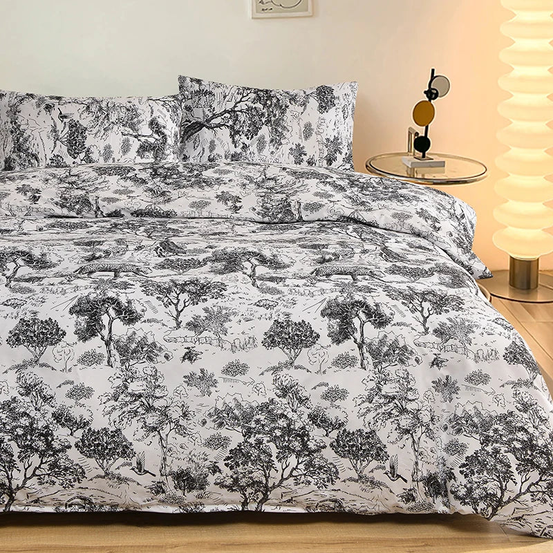 Black Marble Duvet Cover Set