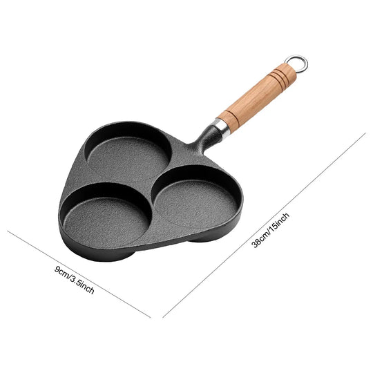 3/4/5 Hole Cast Iron Omelet Pan Non-Stick Cooking Egg Ham Pan Breakfast Grill Cooking Pot Egg Frying Pan Pancake Pan