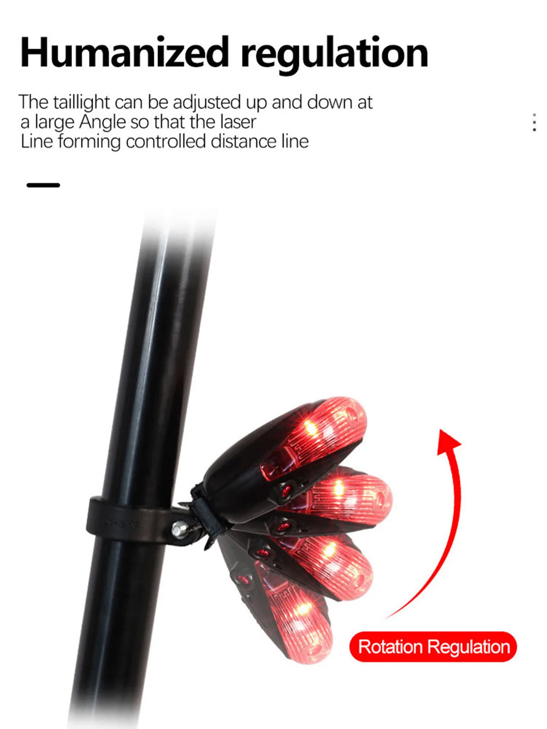 5 LED Bike Tail Lamp Night Riding Laser Light Outdoor Cycling Waterproof Safety Warning Taillight