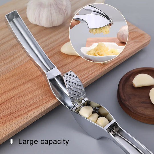 Garlic Press Manually Mashed Garlic Crusher Machine Handheld Ergonomic Grip Anti-Rust Cooking Ginger Crusher Kitchen Tools