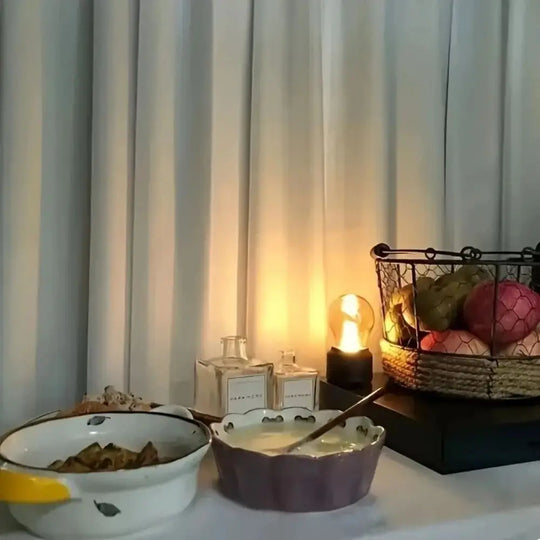 Simple Glass Lampshade Night Light Cordless Operation Eye Care Light Desk Lamp Decorative Bulb LED Atmosphere Lamp Bedside