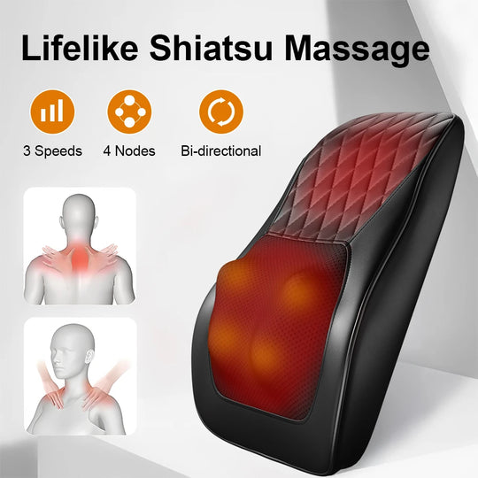 Neck Pillow Massager 3 Speed Adjustment Vibration Heating Massage Machine Can Be Used To Relax Shoulder, Neck, And Back Muscle