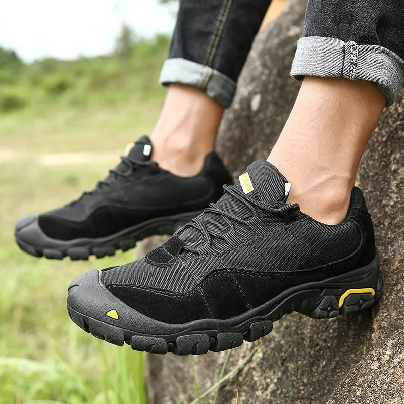 NMen's Outdoor Hiking Shoes Anti Slip Thick Soled Hiking Shoes Comfortable and Durable Walking Boots, Gray Exercise Shoes Tennis