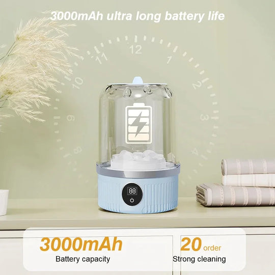 Mini Washing Machine Portable Washer Underwear Washer Rechargeable Automatic Laundry Cup Washing Machine Travel Home Dormitory