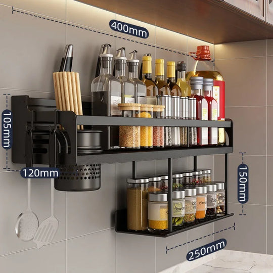 50/40cm Double-Layer Wall-Mounted Kitchen Shelf