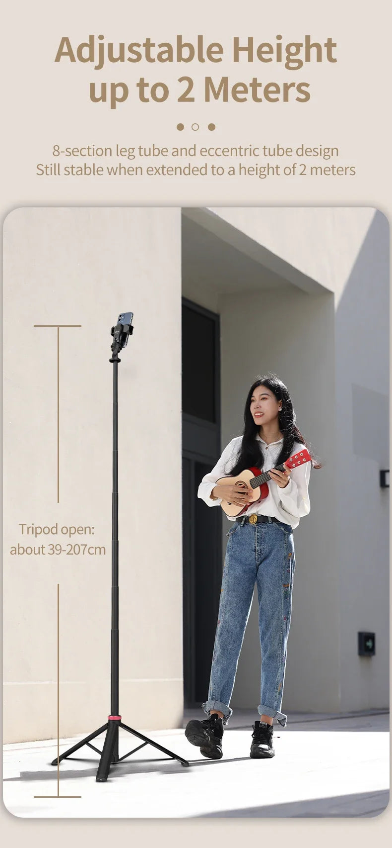 Ulanzi MT-79 2M Portable Universal Tripod Aluminum Alloy Lamp Holder Support LT028 Fill Light Lightweight Camera Action Camera