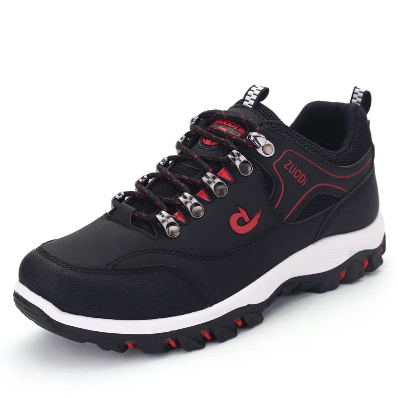 Casuals Men Shoes Summer Breathable Hiking Walking Sneakers Outdoor Ultralight Leather Slip-on Climbing Trekking Sneakers 2026