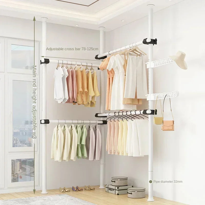 Dressing Rooms Hanger Floor Clothes Racks Clothing Shoe Floor Bedroom Garment Rack Rail Free Standing Percheros Furniture