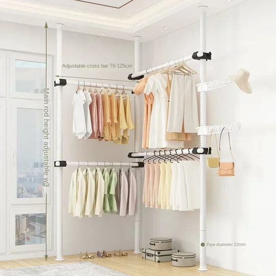Dressing Rooms Hanger Floor Clothes Racks Clothing Shoe Floor Bedroom Garment Rack Rail Free Standing Percheros Furniture