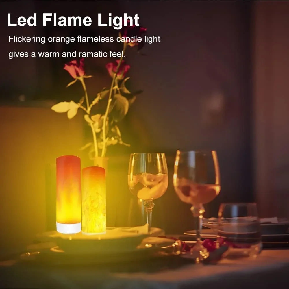USB LED Night Lamp Simulated Flame Bulbs Night Light Flame Light Effect Bulbs Candle Lights Flickering Flameless Candles Decor