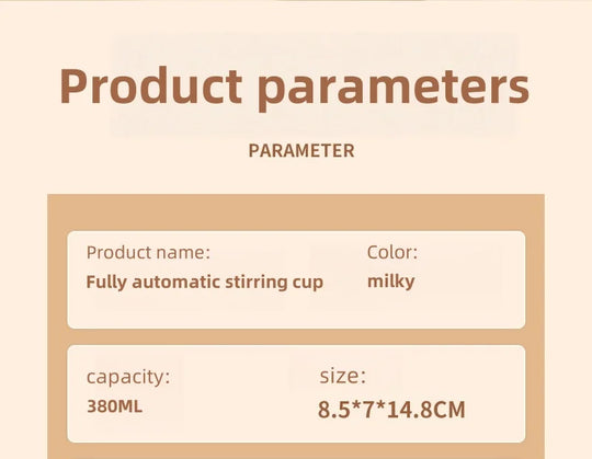 Automatic Mixing Cup 380ml Portable Rechargeable Electric Stirring Stainless Steel Magnetic Rotating Blender Stirring Cup