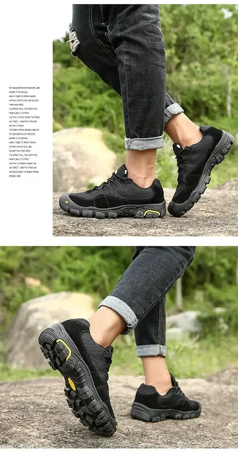 NMen's Outdoor Hiking Shoes Anti Slip Thick Soled Hiking Shoes Comfortable and Durable Walking Boots, Gray Exercise Shoes Tennis