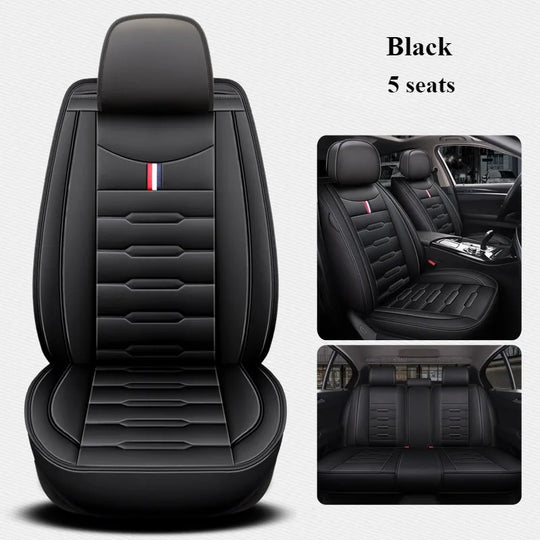 5-Seater Universal Luxury PU Leather Car Seat Covers