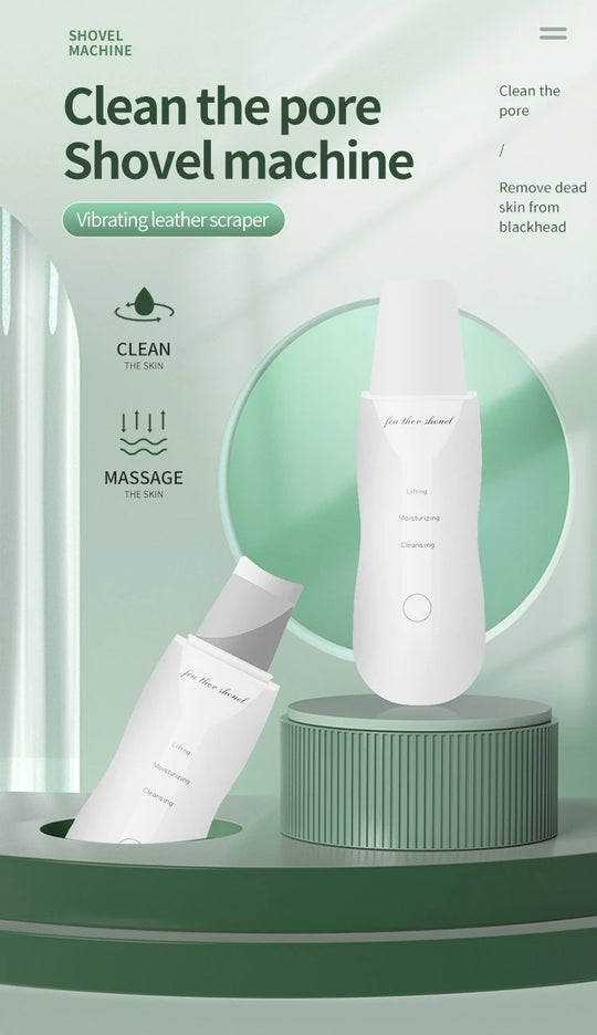 Deep Vibrate Skin Scrubber Facial Cleaner Shovel Spatula Not Ultrasonic Face ScrubberPeeling Blackhead Remover Facial Ma ssager