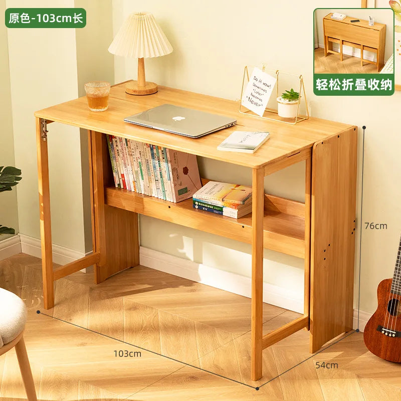 Folding Desk Computer Table Office Desk Student Home Small Desktop Solid Wood Bedroom Bedside Writing Workstation