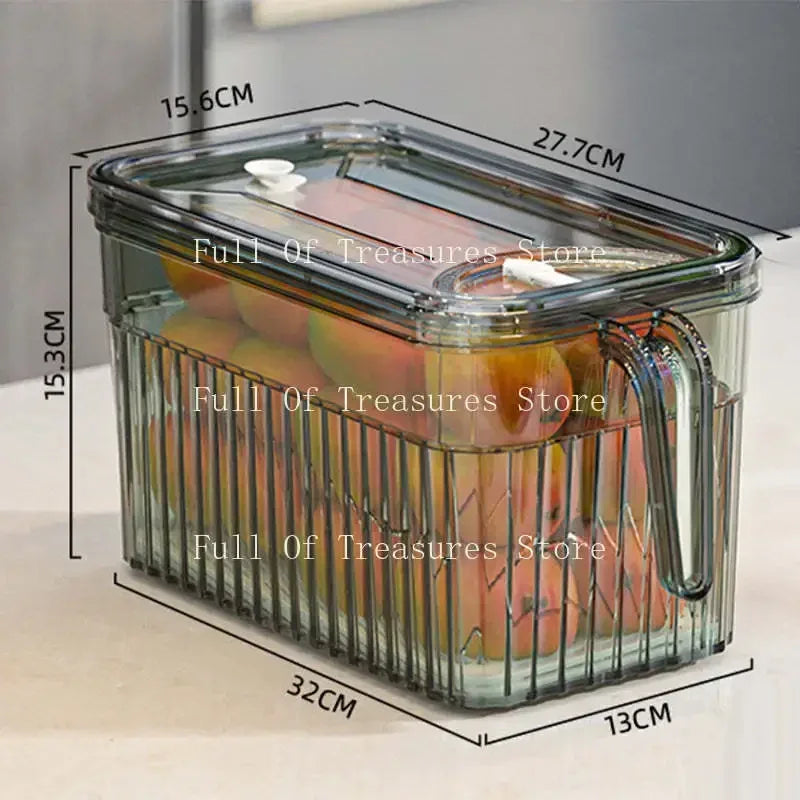 Refrigerator Storage Food Container with Drain Basket