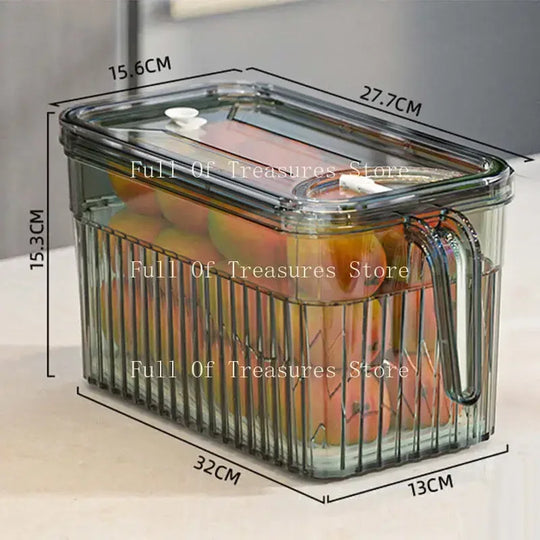 Refrigerator Storage Food Container with Drain Basket