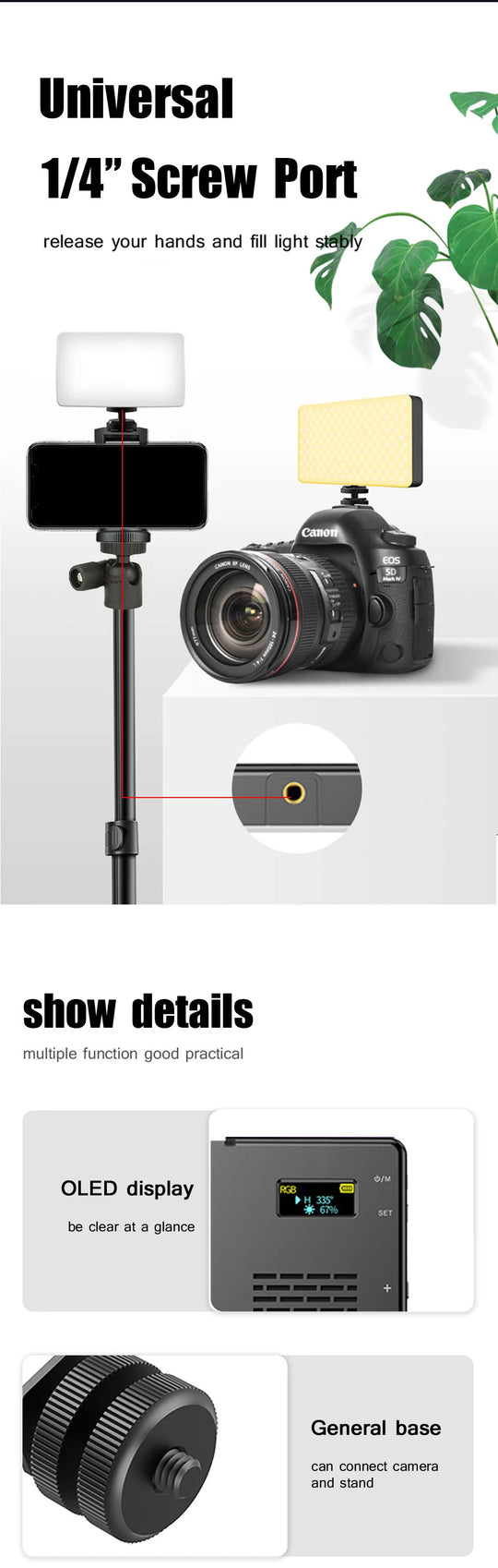2500K-8500K Bi-Color CRI 95+ RGB LED Camera Video Light Photographic Fill Panel Pocket Lighting Full Color Lamp for YouTube Vlog