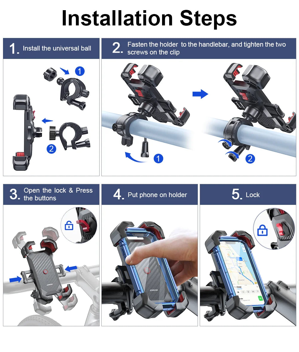 Joyroom 360° Shockproof & Universal Mount Bike Phone Holder –