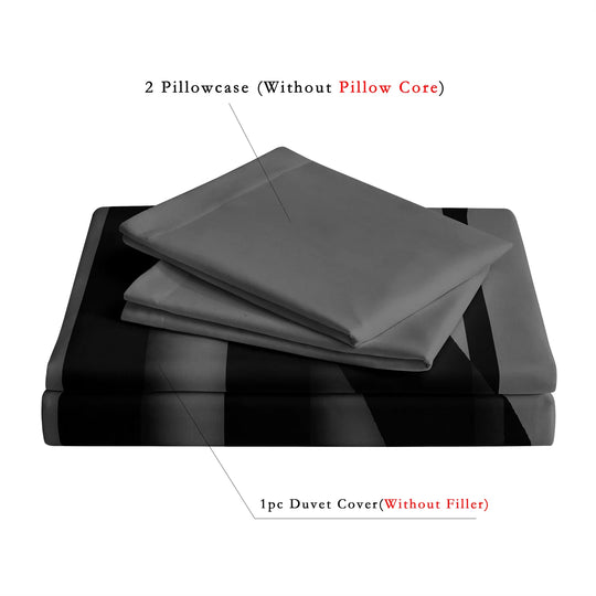 3pcs King &Queen Size Bed Pattern Down Duvet Cover Set Soft and Comfortable Bedroom and Dormitory Decoration Bedding Set