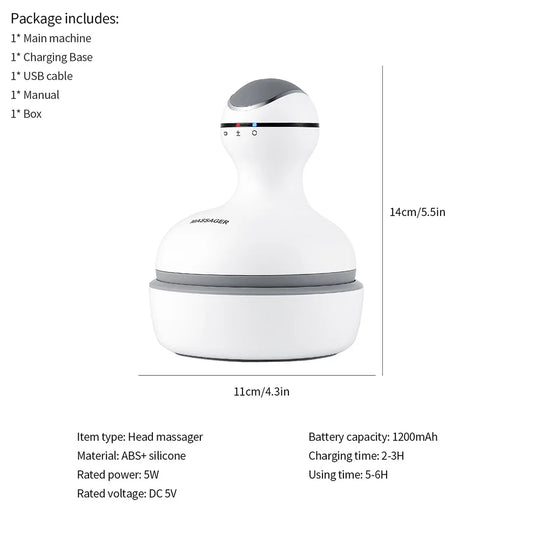 3D Waterproof Electric Head Massager