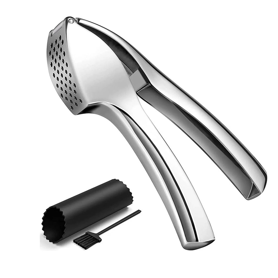 Garlic Press Manually Mashed Garlic Crusher Machine Handheld Ergonomic Grip Anti-Rust Cooking Ginger Crusher Kitchen Tools