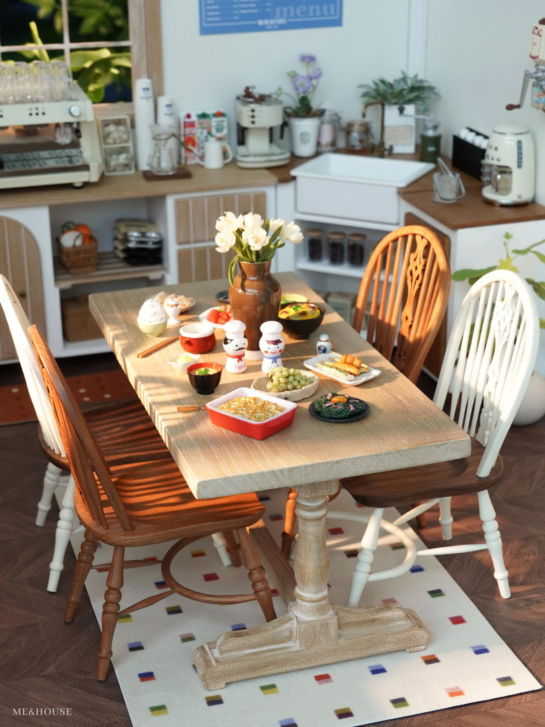 1/6 doll house model furniture accessories mini model Free combination retro table legs desktop