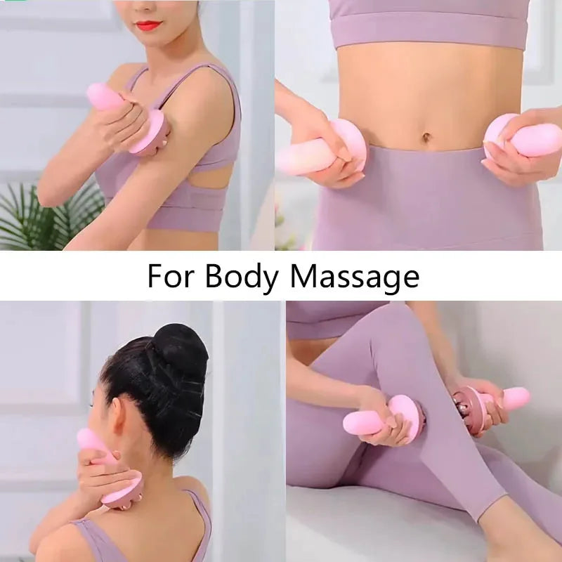 Deep Tissue Handheld Massage Ball with Roller Balls for Neck, Back & Shoulder Pain Relief, Manual 360° Muscle Relax Tool