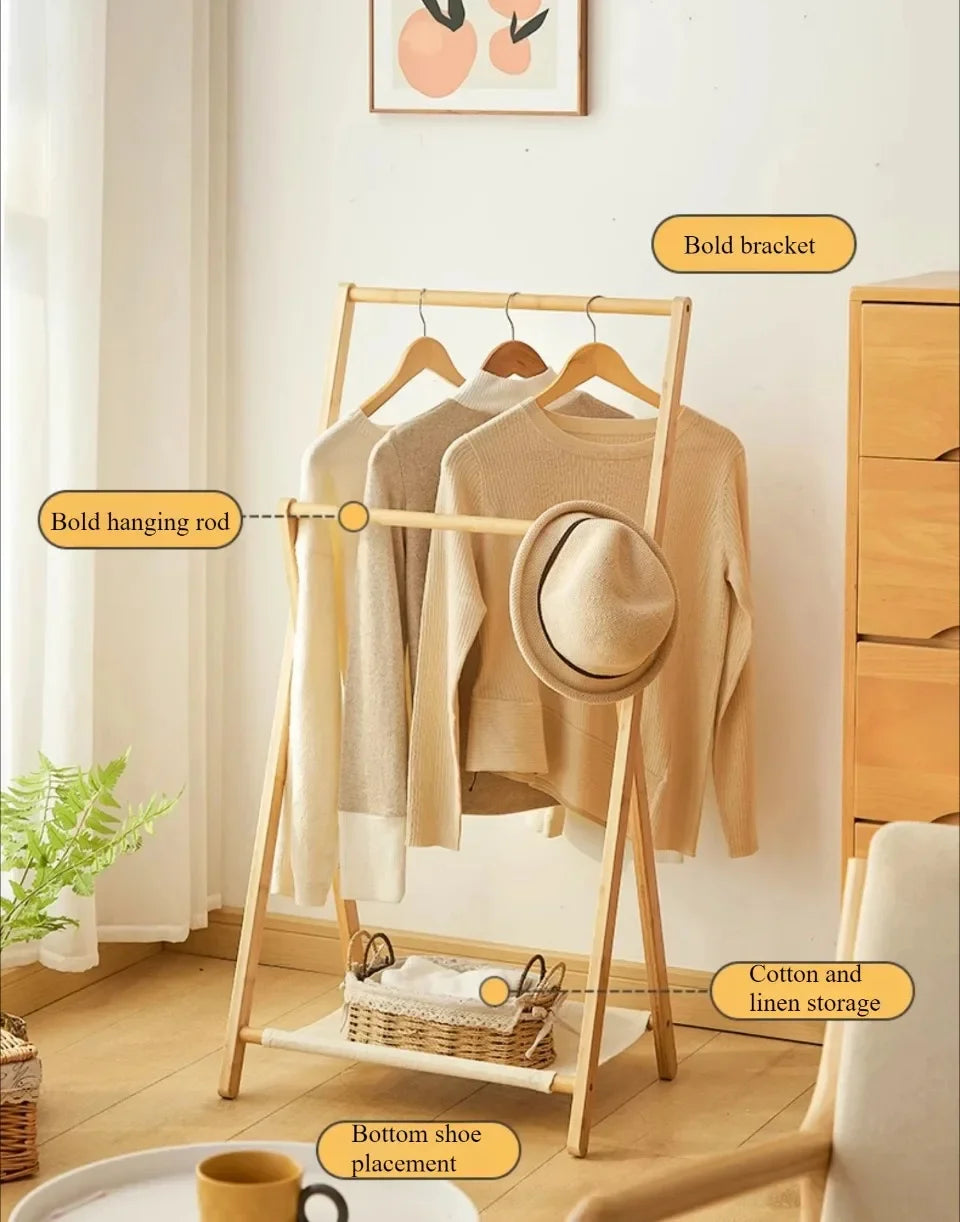 Floor Folding Clothes Hanger Bathroom Hanger Towel Rack Home Multifunction Practical Simple Moistureproof Coat Storage Shelves