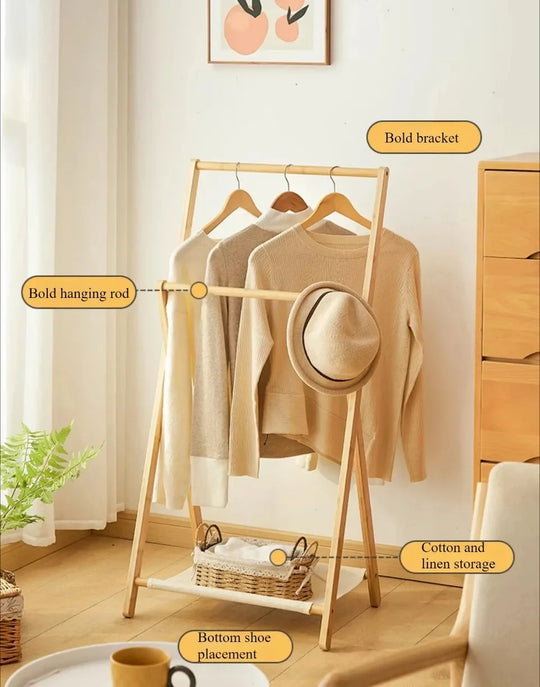 Floor Folding Clothes Hanger Bathroom Hanger Towel Rack Home Multifunction Practical Simple Moistureproof Coat Storage Shelves