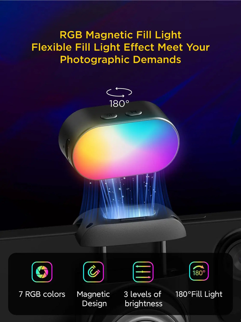 AOCHUAN RGB Magnetic Fill Light for Gimbal
