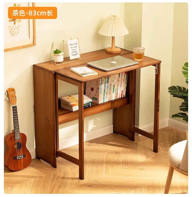 Folding Desk Computer Table Office Desk Student Home Small Desktop Solid Wood Bedroom Bedside Writing Workstation