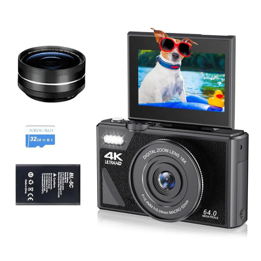 4K Camera & WiFi for YouTube Vlogging & Selfies