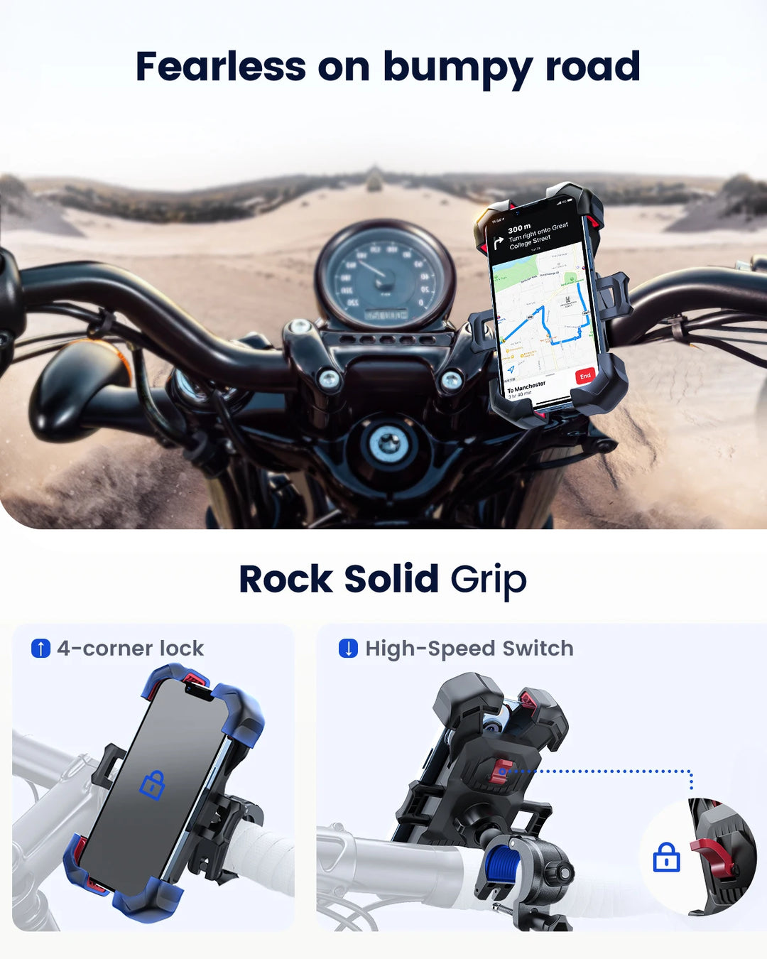 Joyroom 360° Shockproof & Universal Mount Bike Phone Holder –