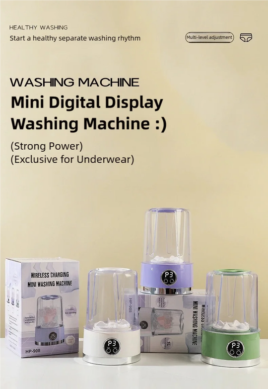 Cordless 1L Mini Washer USB Rechargeable 3000mAh 2-Speed Portable For Travel Socks Underwear Clothes Washing Cups
