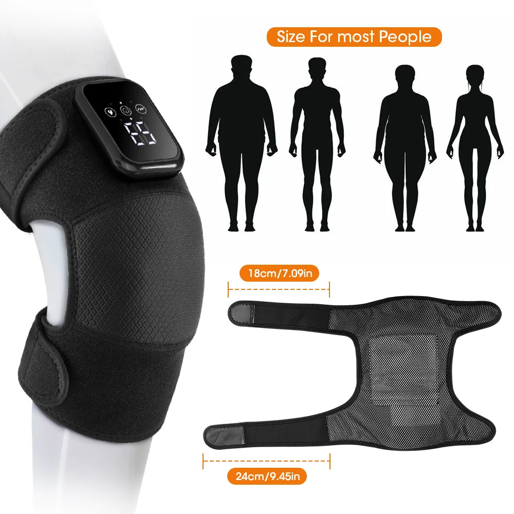 Electric Heating Shoulder Knee Massager with 3 Levels Vibration Muscle Relax Belt for Arm Enlarge Size for Shoulder