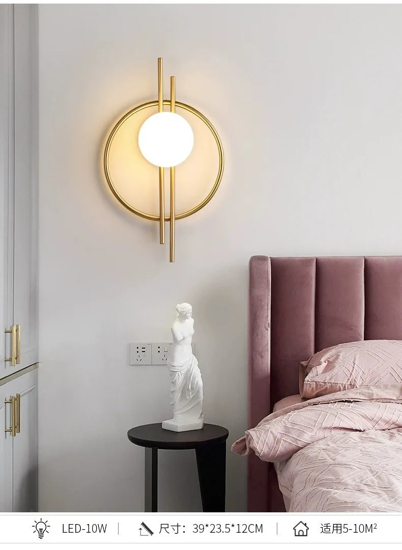 Minimalist postmodern wall lamp creative personality living room bedroom bedside Nordic modern minimalist long aisle lamp