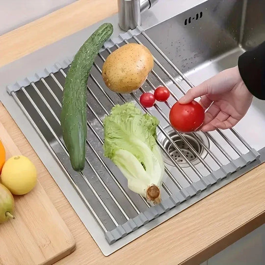 Silicone & Stainless Steel Dish Drainer