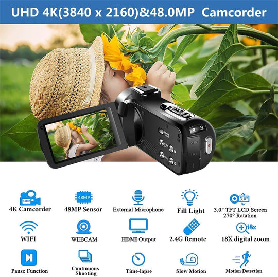 KOMERY 4K WiFi Video Camcorder
