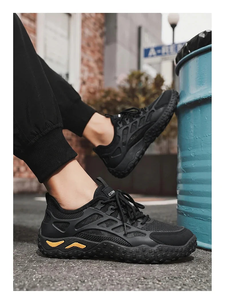 Men's Casual Sneakers Breathable New Versatile Mesh Casual Shoes Summer Anti Slip Wear-resistant Hiking Shoes Outdoor Walking