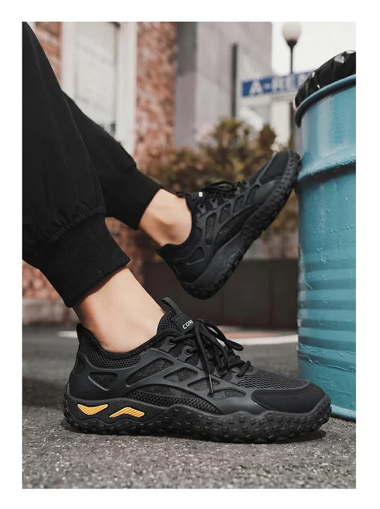 Men's Casual Sneakers Breathable New Versatile Mesh Casual Shoes Summer Anti Slip Wear-resistant Hiking Shoes Outdoor Walking
