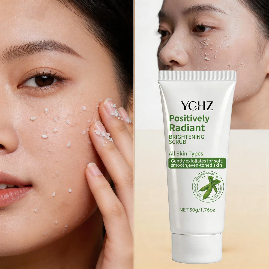 Radiant Skin Cleansing Scrub Gel, Moisturizing Formula, Rich in Soybean Extract, Helps Improve Skin Tone and Texture; Oil-Free