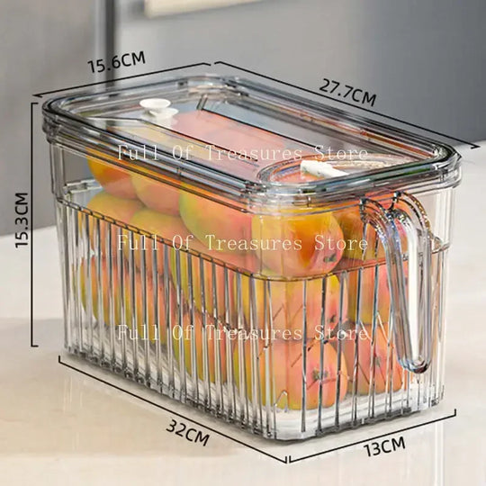 Refrigerator Storage Food Container with Drain Basket